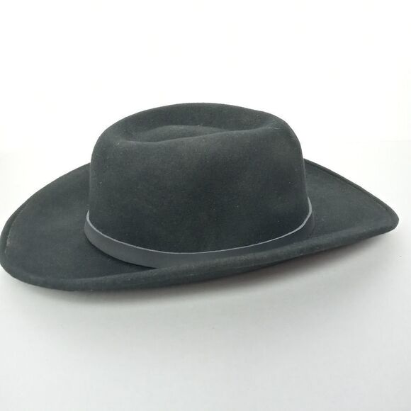 Stefeno 100% wool black fedora hat size XL main image 6